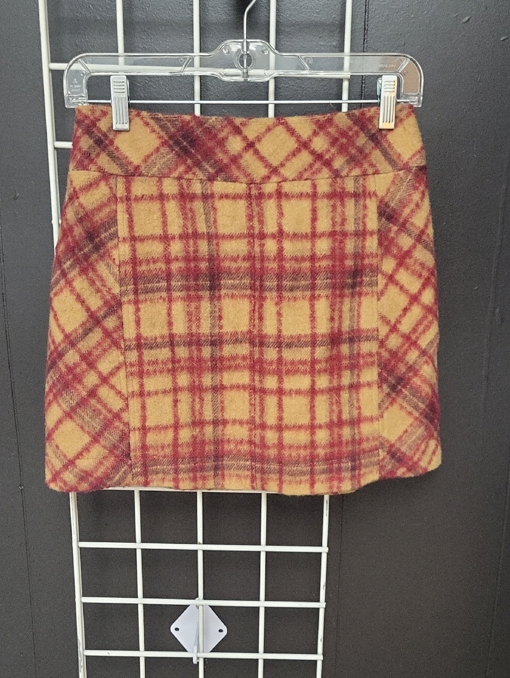Free People Plaid A-Line Mini Skirt, Size 2
